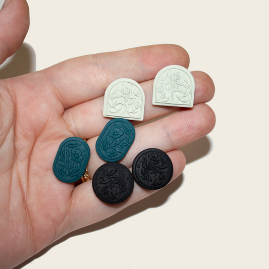 Floral Stamped Stud Set