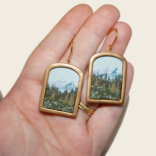 Glacier Mountain Landscape Earrings