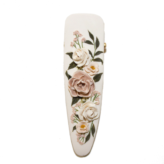 15 | Cream | Peony + Rose Hair Clip