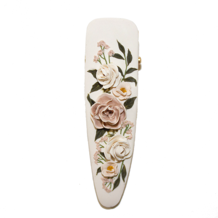15 | Cream | Peony + Rose Hair Clip