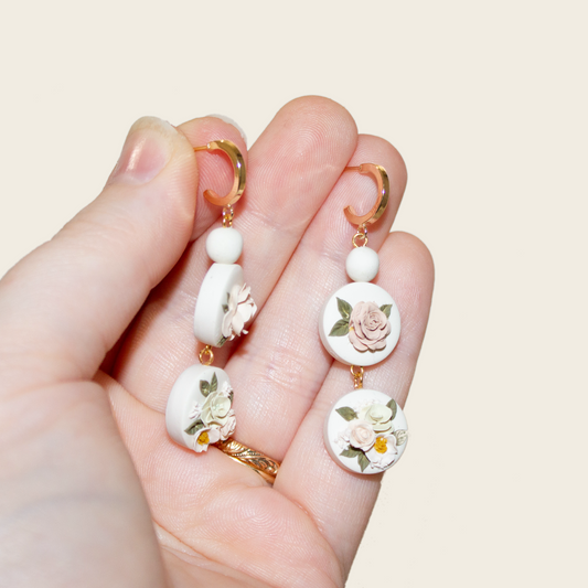 11 | Peony + Rose Drop Earrings