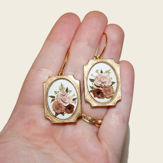 06 | Framed Peony Bouquet Earrings