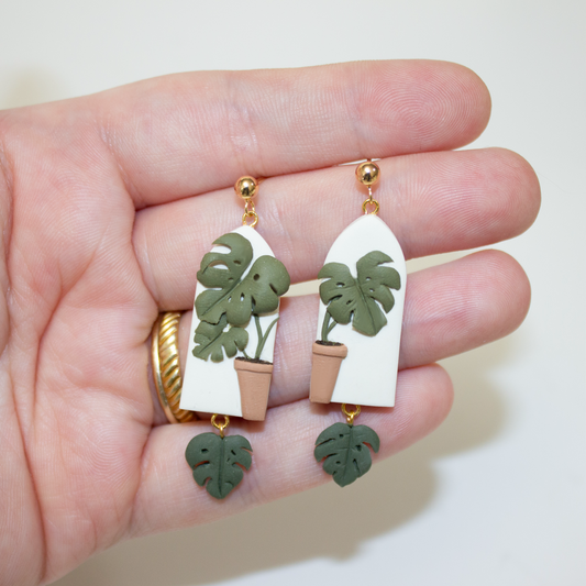 Monstera Earrings