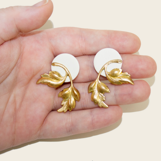 Grecian Leaf Statement Stud Earrings | Grecian Series