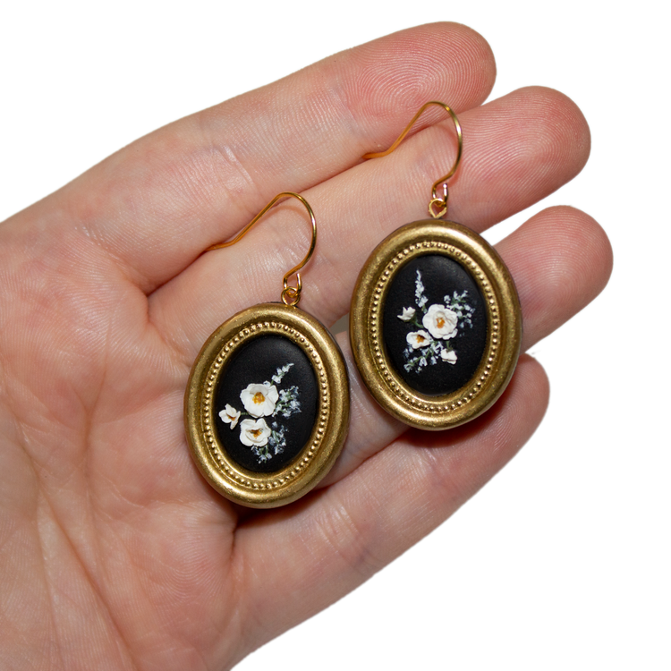 Framed Bouquet | Hand Sculpted Earrings