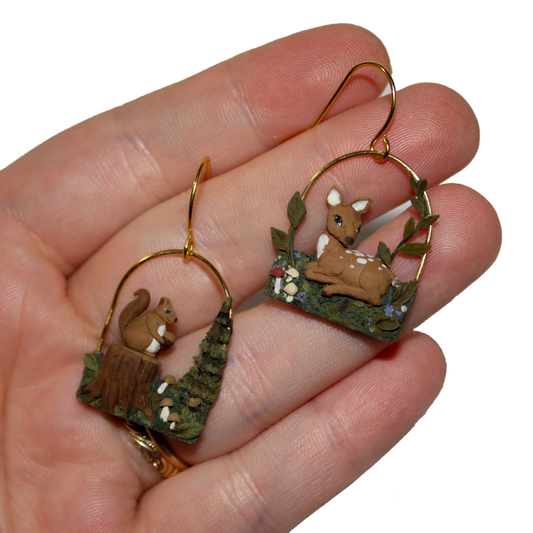 Cozy Forest | Hand Sculpted Earrings