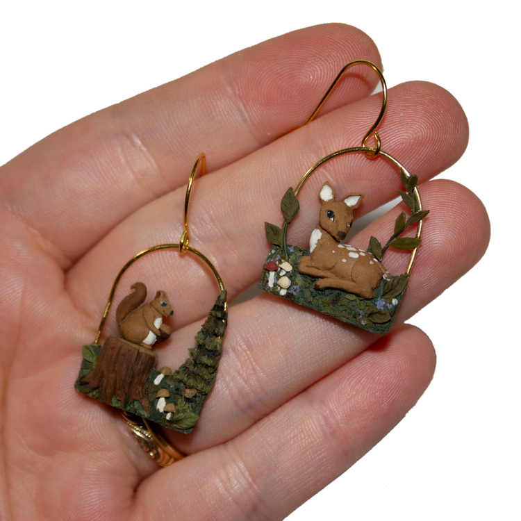 Cozy Forest | Hand Sculpted Earrings