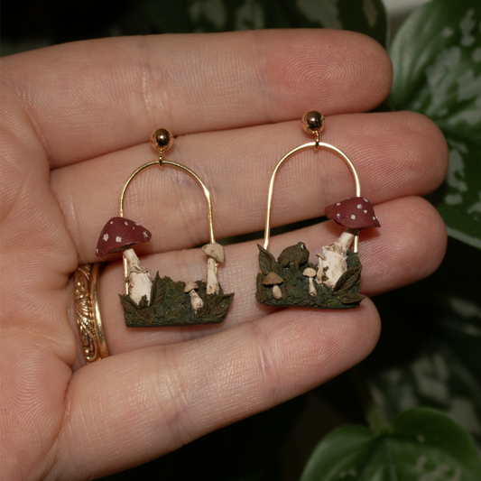 Mushroom Forest | Hand Sculpted Earrings