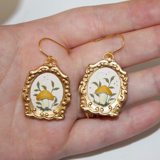 Berry Mushroom Framed Earrings