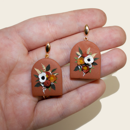 17- Terracotta Classic Bouquet Earrings