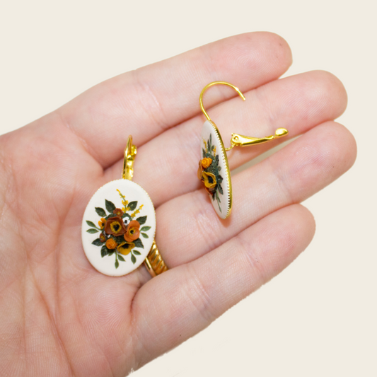 20- Embedded Fall Bouquet Earrings