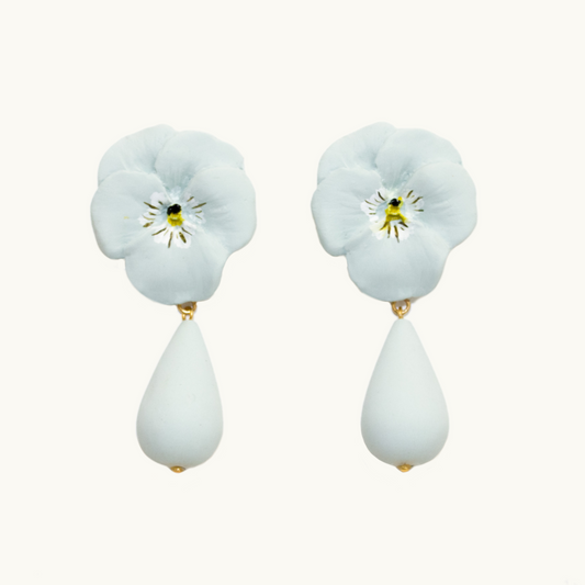 Blue Beaded Violet Earrings | Wild Violet Series