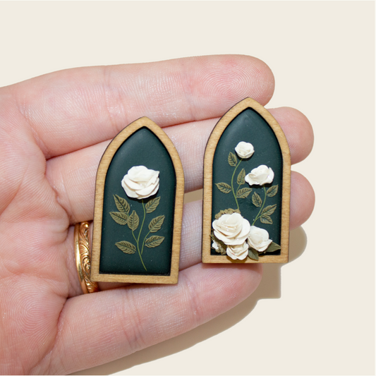 Framed Arch Rose Garden Earrings