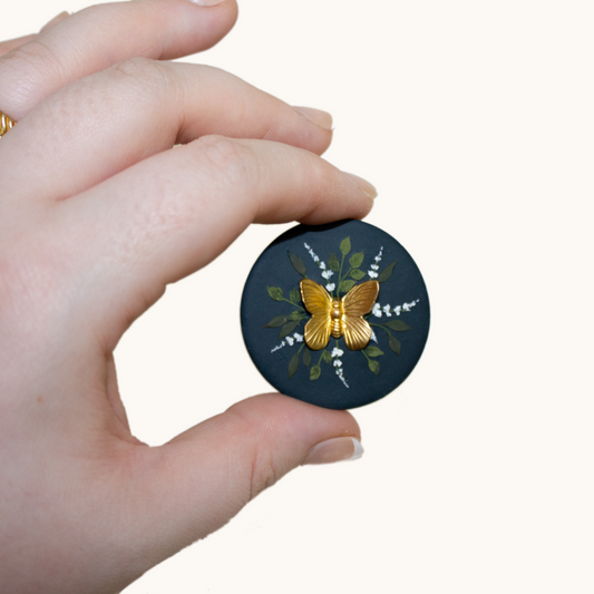 Navy Butterfly Phone Grip