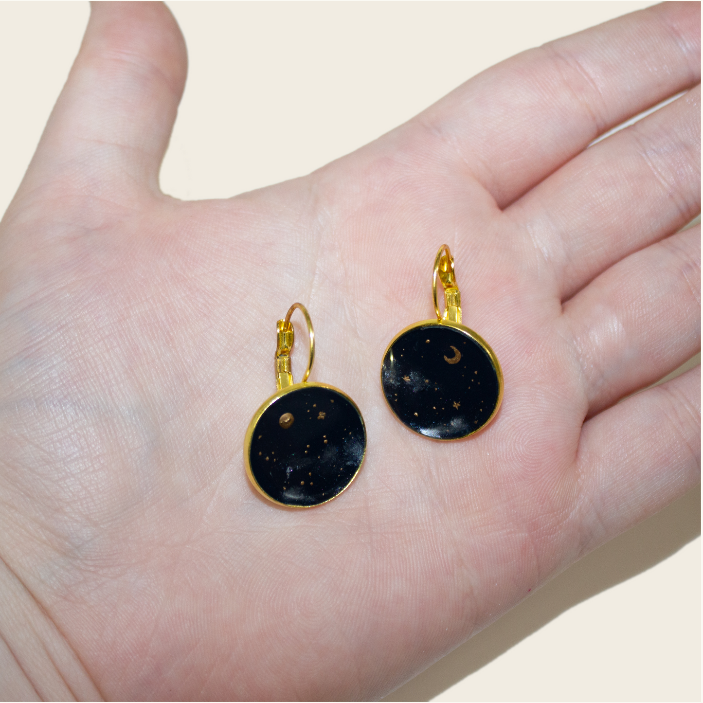 Circle Night Sky Earrings | Gold + Silver