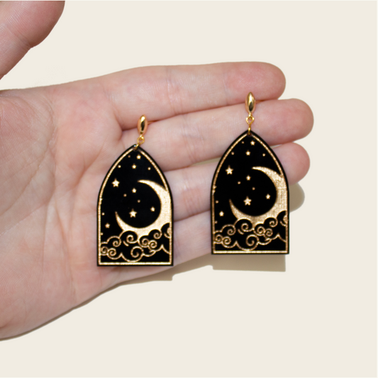 Cloudy Night Sky Earrings