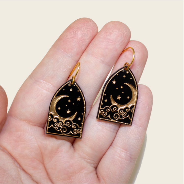 Mini Cloudy Night Sky Earrings