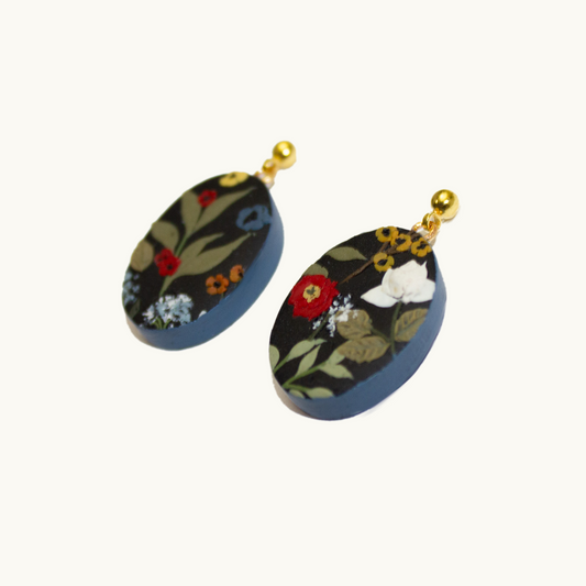 Small Oval Fall Slab Earrings | September 2023