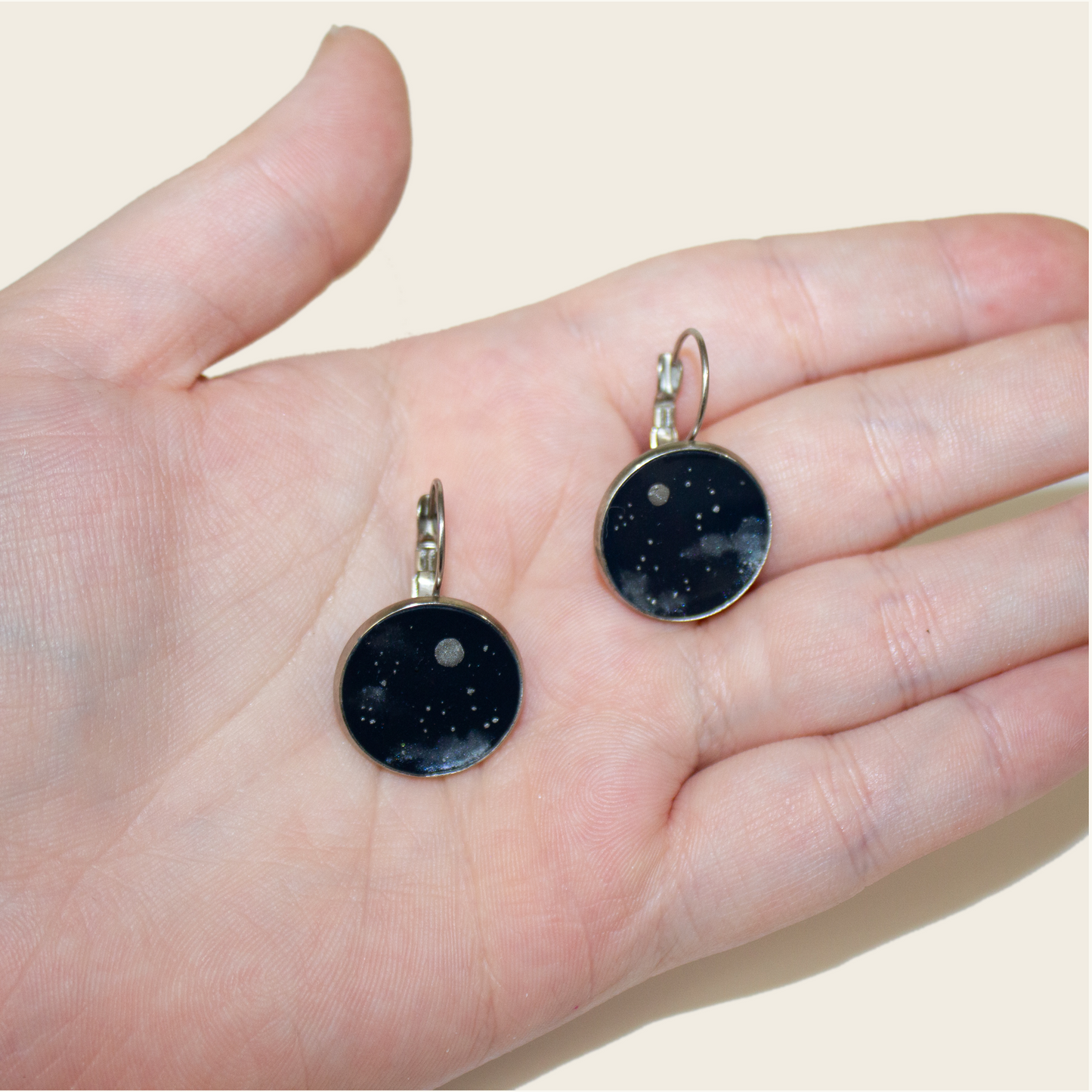 Circle Night Sky Earrings | Gold + Silver