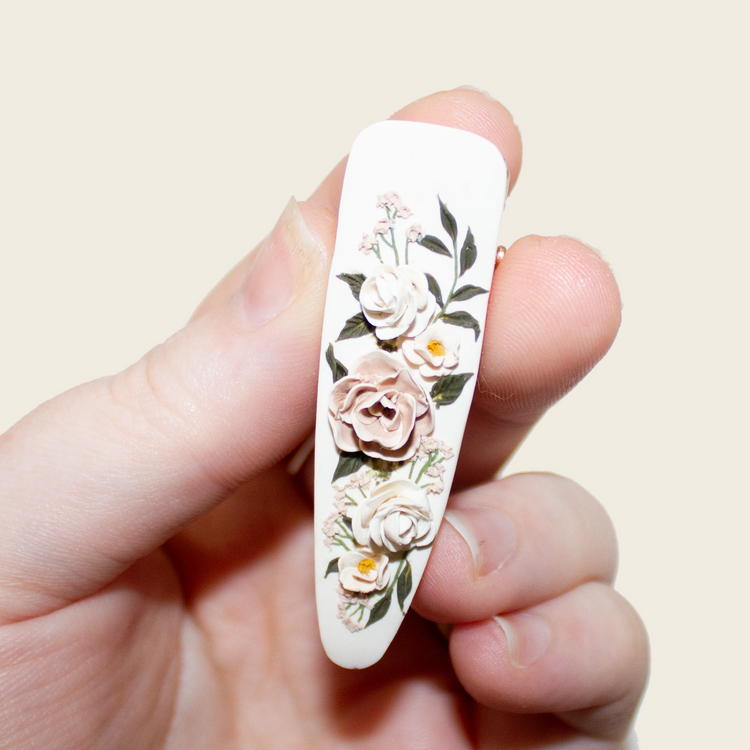 15 | Cream | Peony + Rose Hair Clip