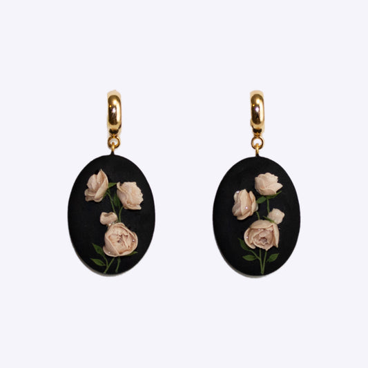 Dark Peony Earrings 01