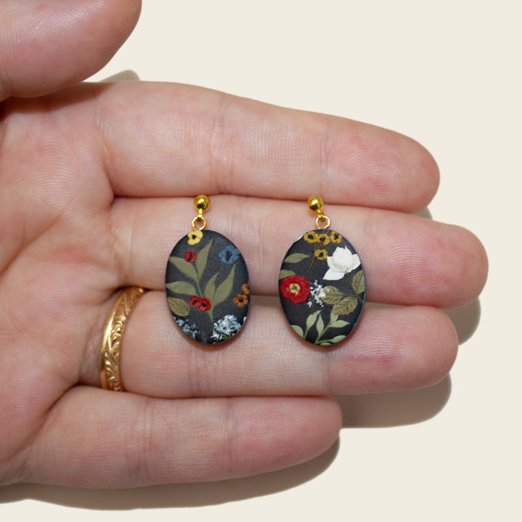 Small Oval Fall Slab Earrings | September 2023
