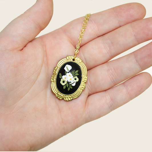 Curated Bouquet Necklace | Black and White Series