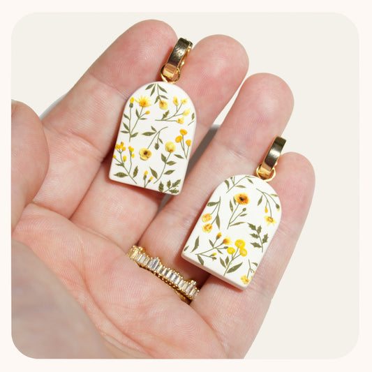 Floral Slab Pattern Earrings
