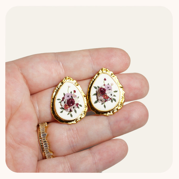 Drops | Gold Inlay Bouquet Studs