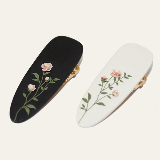 Vintage Rose Hair Clips