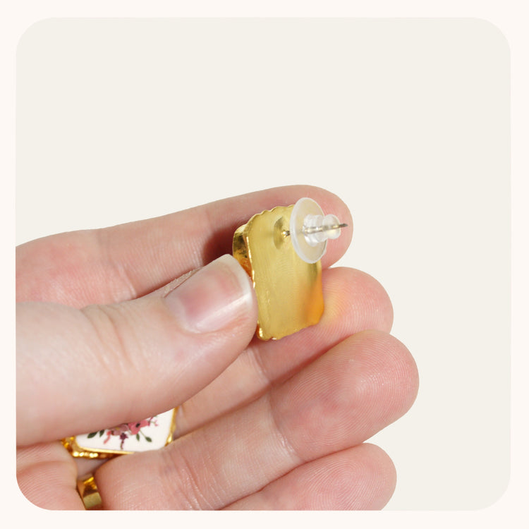 Square | Gold Inlay Bouquet Studs