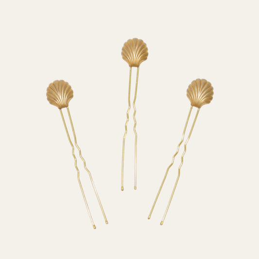 Golden Shell Hair Pins