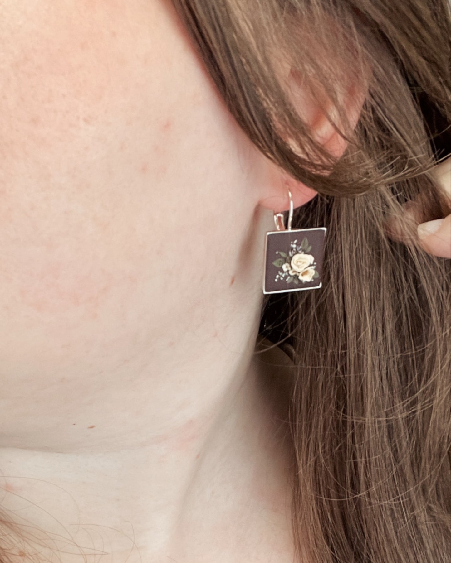 No. 15 | Maroon + Silver Bouquet Earrings