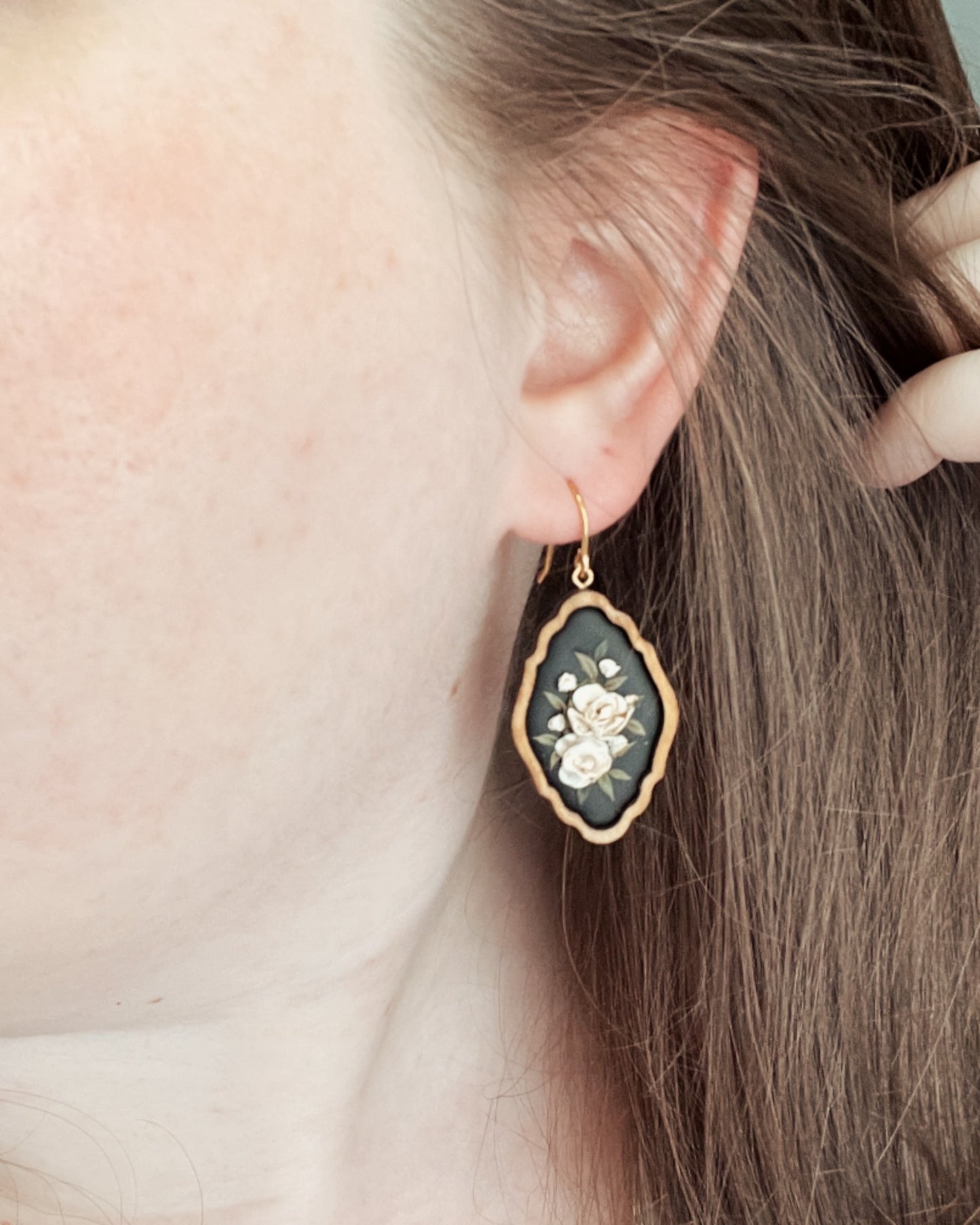 No. 12 | Framed Peony Bouquet Earrings