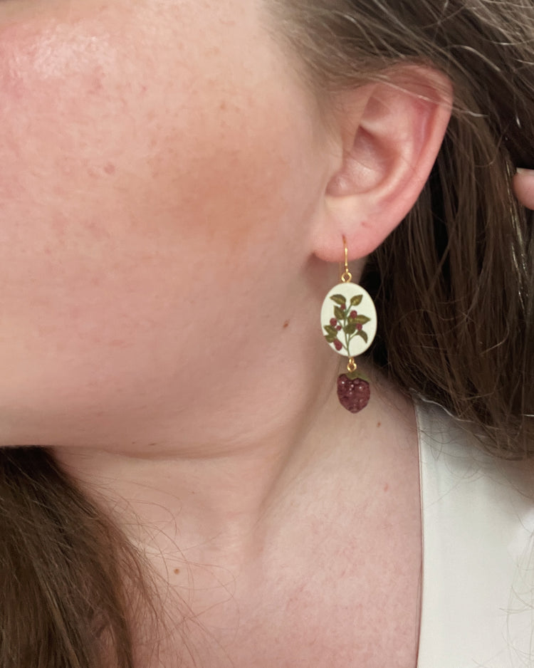 Raspberry Bead Earrings