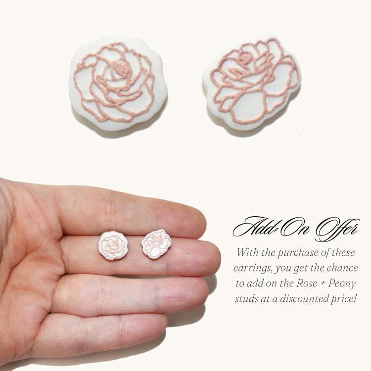 Floating Peony Threader Earrings | June 2024