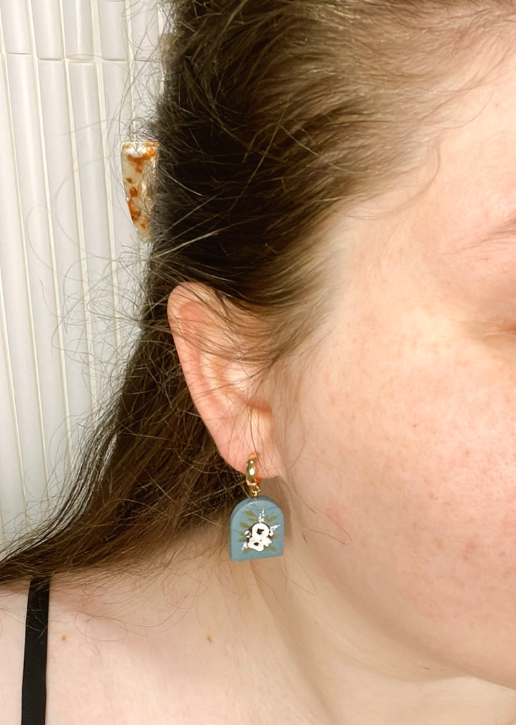 19- Steel Blue Mini Arch Earrings