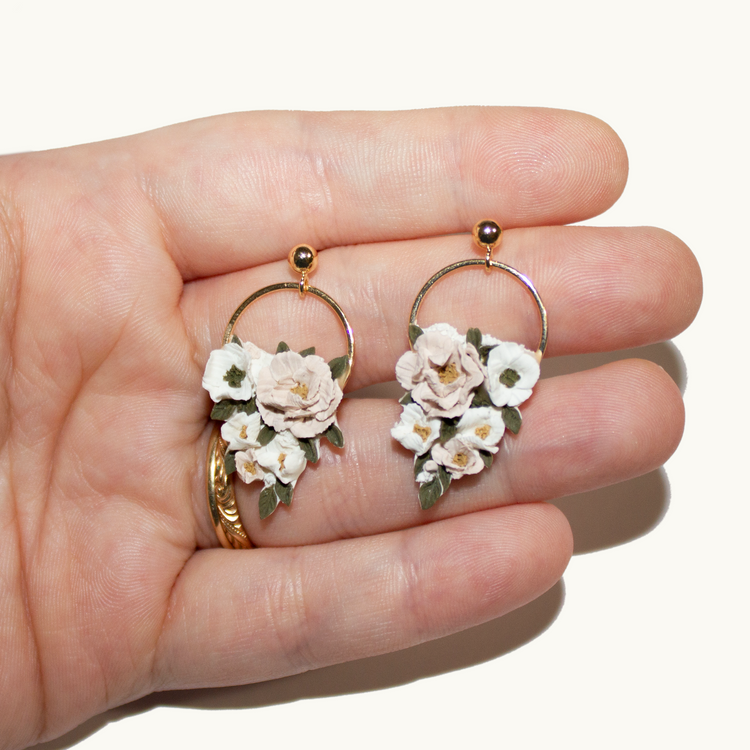 Cascading Peony Bouquet Earrings | June 2024