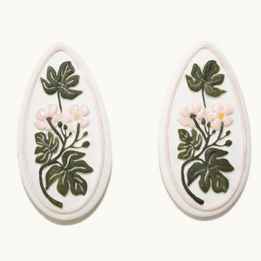 Floral Painted Stud Earrings  | June 2024