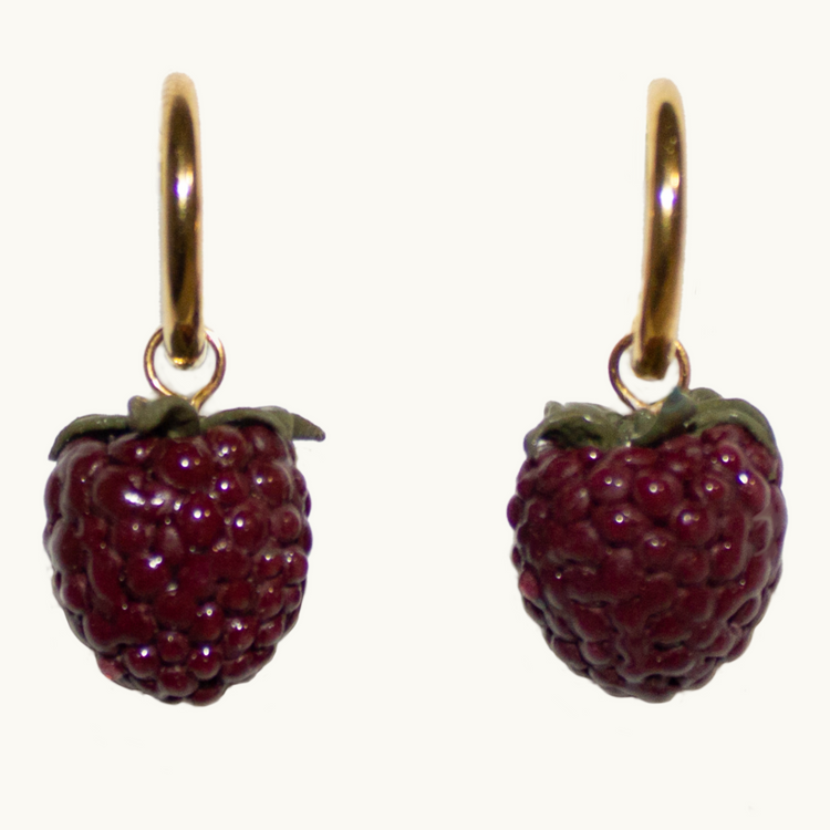 Raspberry Bead Earrings | June 2024