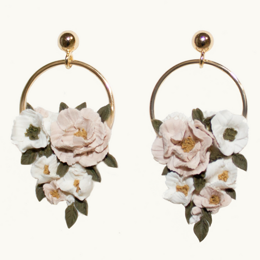 Cascading Peony Bouquet Earrings | June 2024