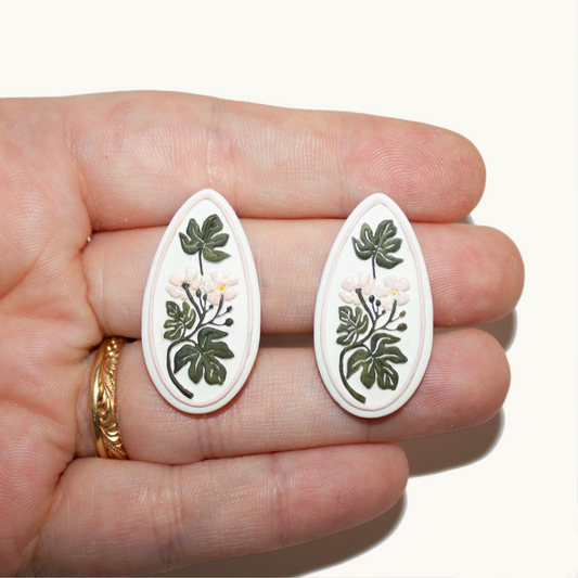 Floral Painted Stud Earrings  | June 2024