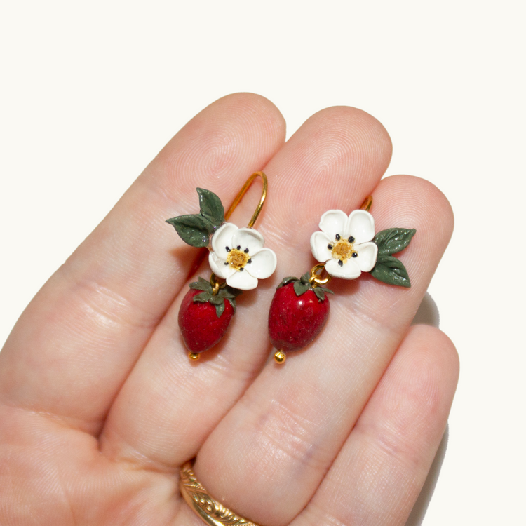 Strawberry Bead Earrings | June 2024