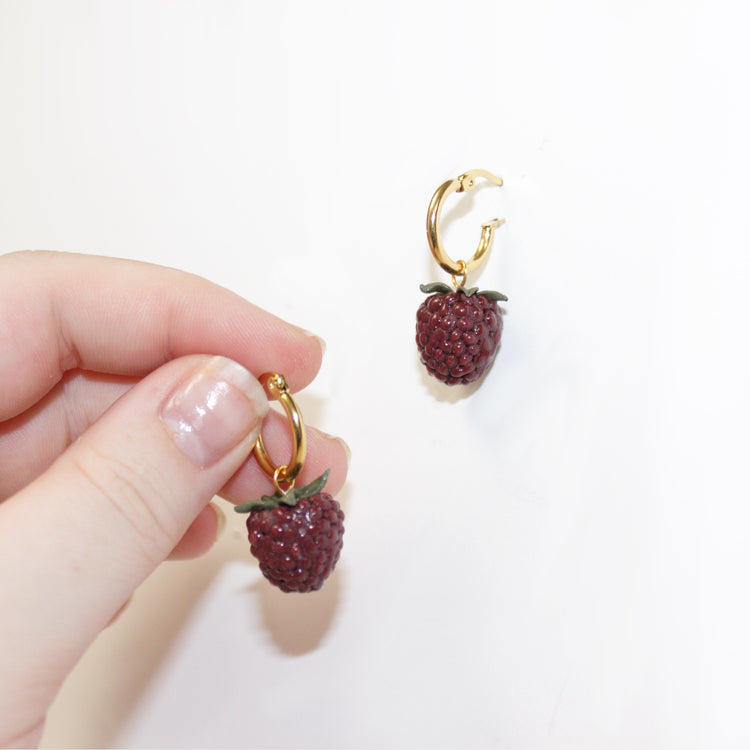 Raspberry Bead Earrings | June 2024