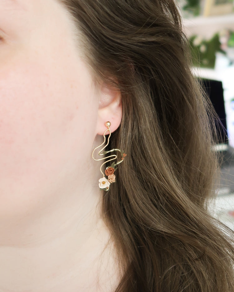 Floral Snake Earrings  | July Mini-Drop