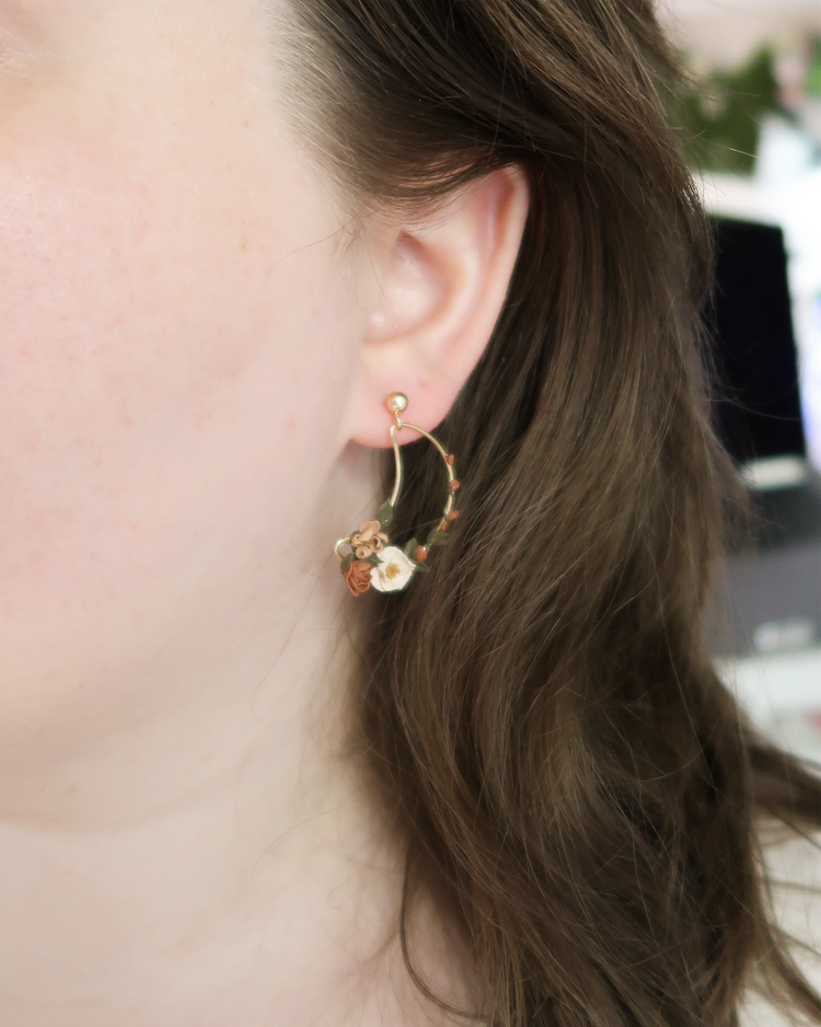 Floral Moon Earrings  | July Mini-Drop