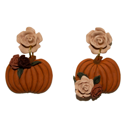 Floral Pumpkins | Hand Sculpted Earrings