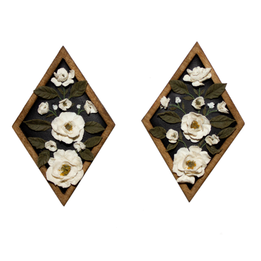 Framed Fall Florals | Hand Sculpted Earrings