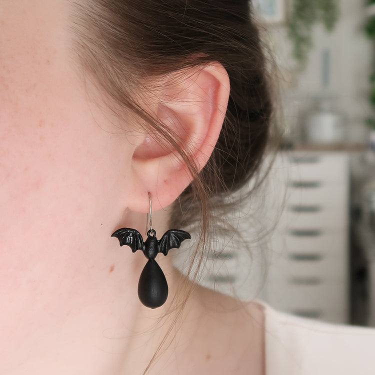 Beaded Bat Earrings