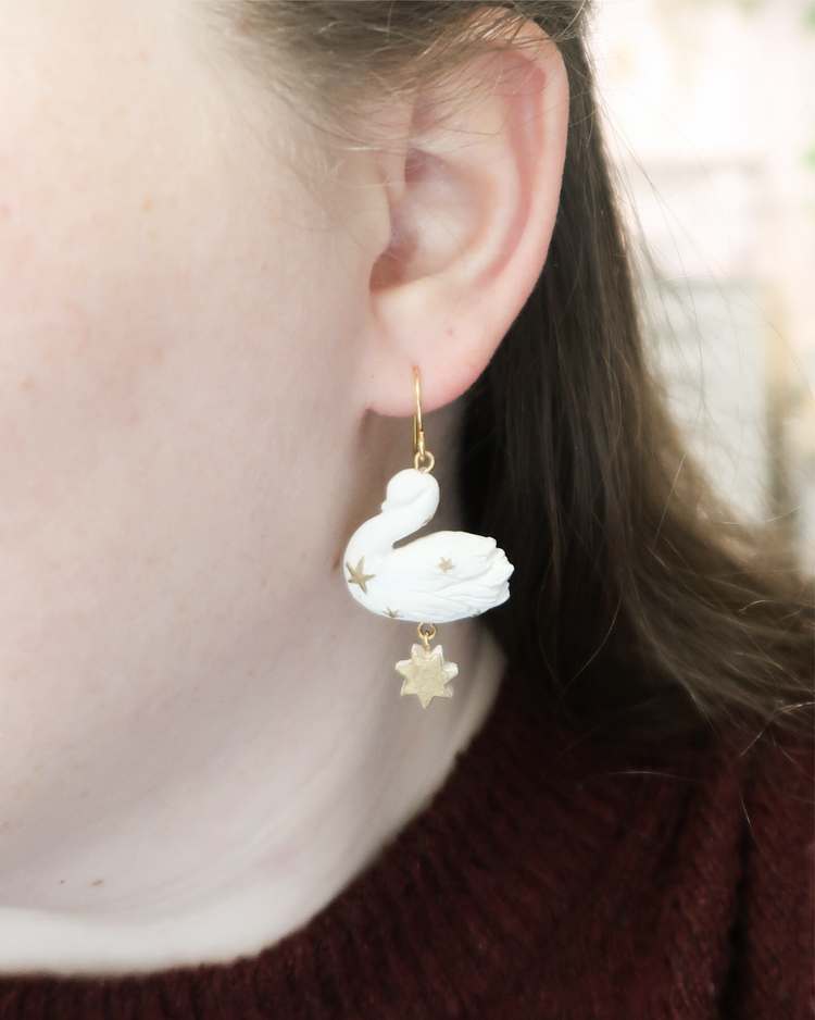 Celestial Swan Earrings